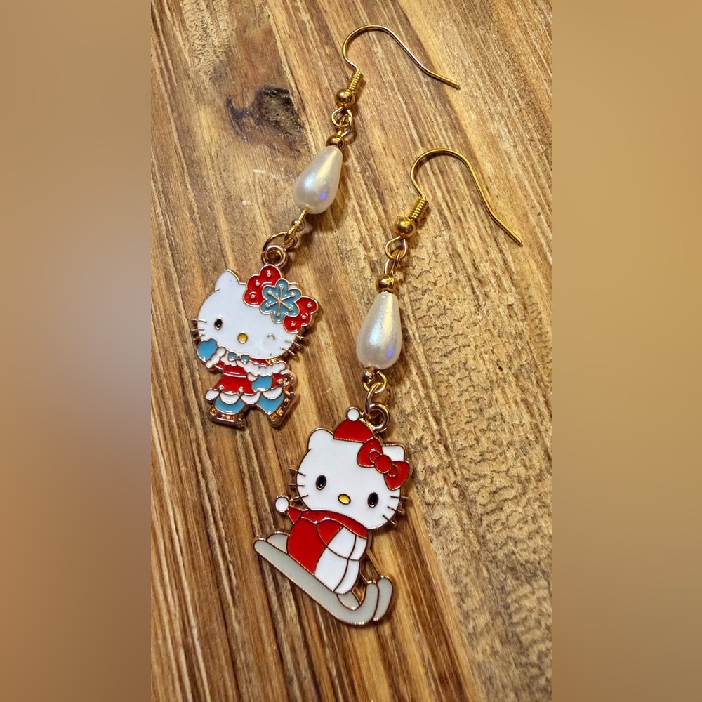 Hello Kitty Winter Dangle Earrings – Hypoallergenic